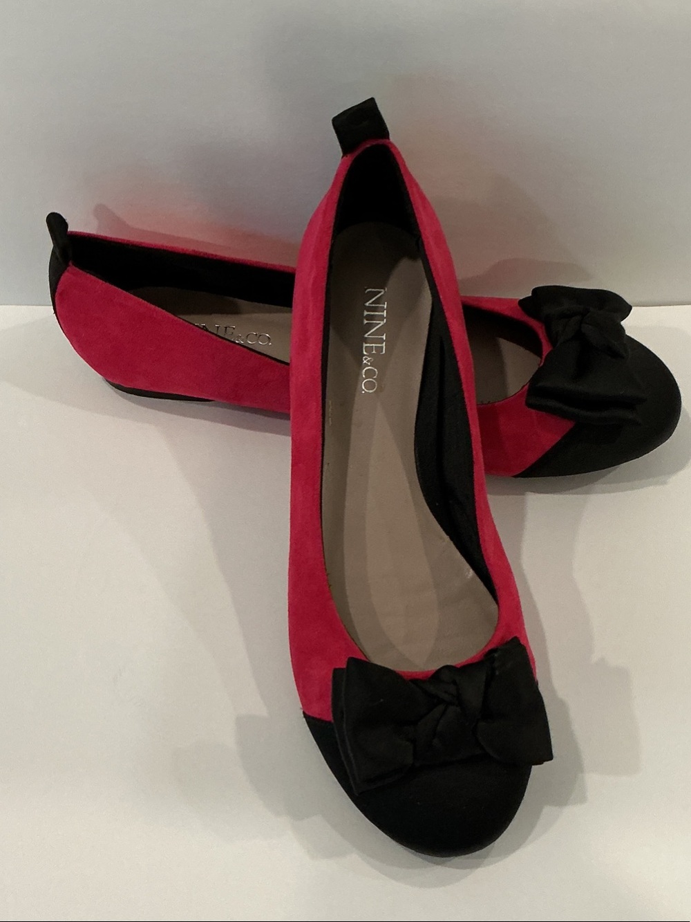 Nine & Co. by Nine West Two-Tone Pink Suede Ballet Flats